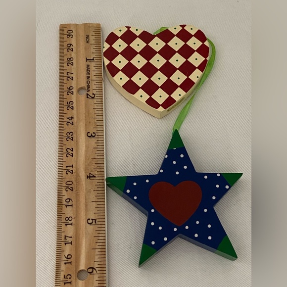 Vintage Wood Ornament Heart Star
Painted Two Sided Holiday year round decor 90s - Picture 4 of 8